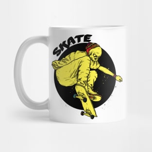 Skateboarding Skull Mug